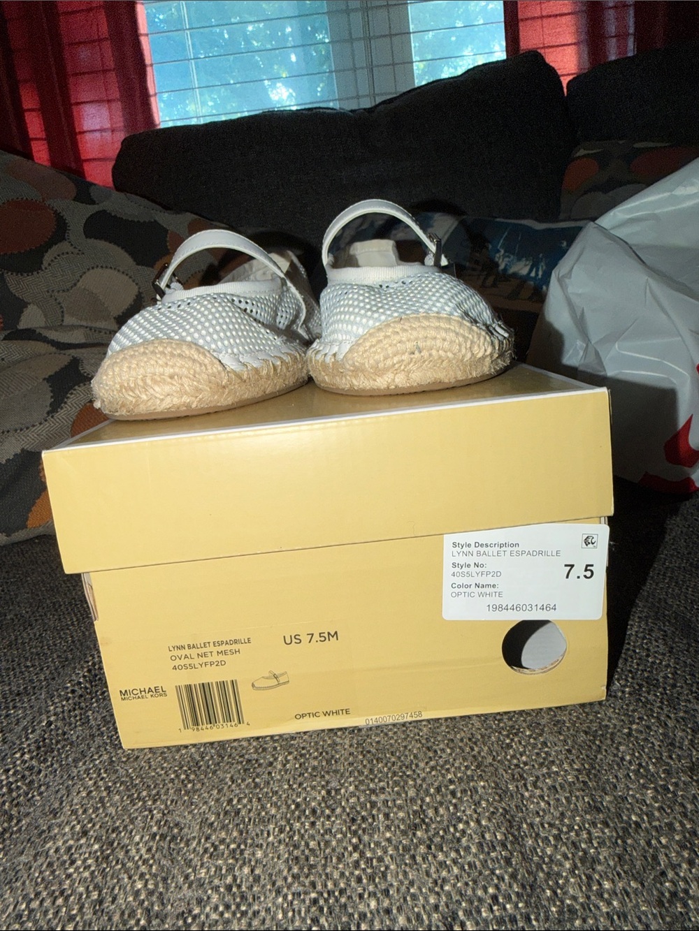MICHAEL Michael Kors Women Optic White Ballet Espadrille - Size 7.5